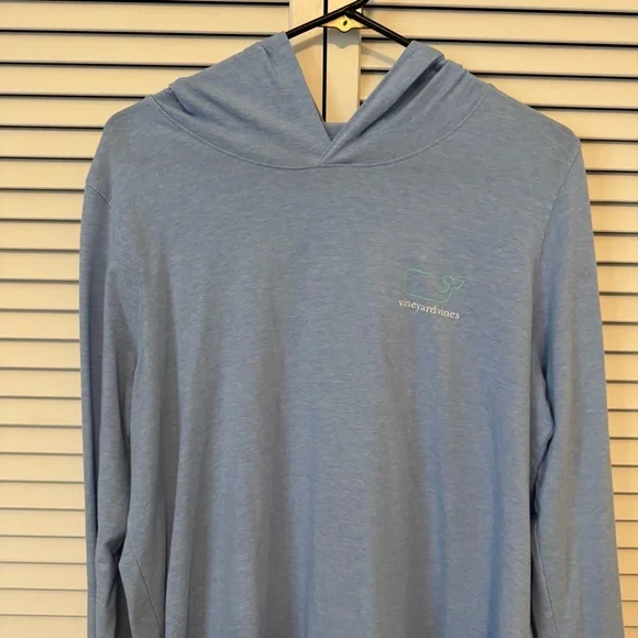 Vineyard Vines Sky Blue Long Sleeved Hoodie Size XL Like New - Picture 3 of 9